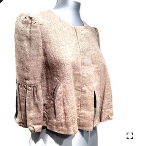 DVF Romantic Gold Metallic Crop Jacket shrug sz 6